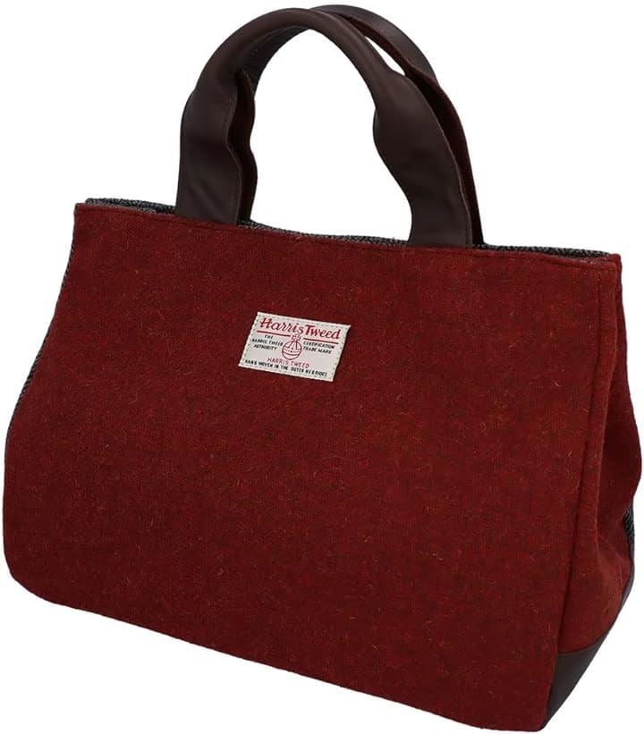 Harris ツイード コンビ 手提げバッグ ワインｘチャコールヘリンボン WG-501B WIxCGYH(ワイン)