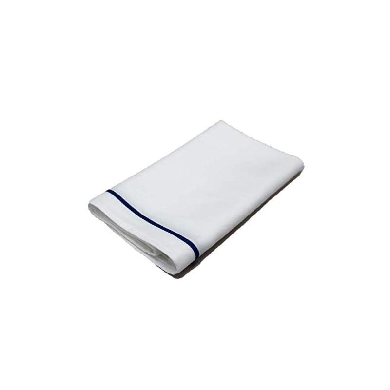 日本製 グラスタオル 綿100％ 4580 プロ用 業務用 (青線, 10枚)