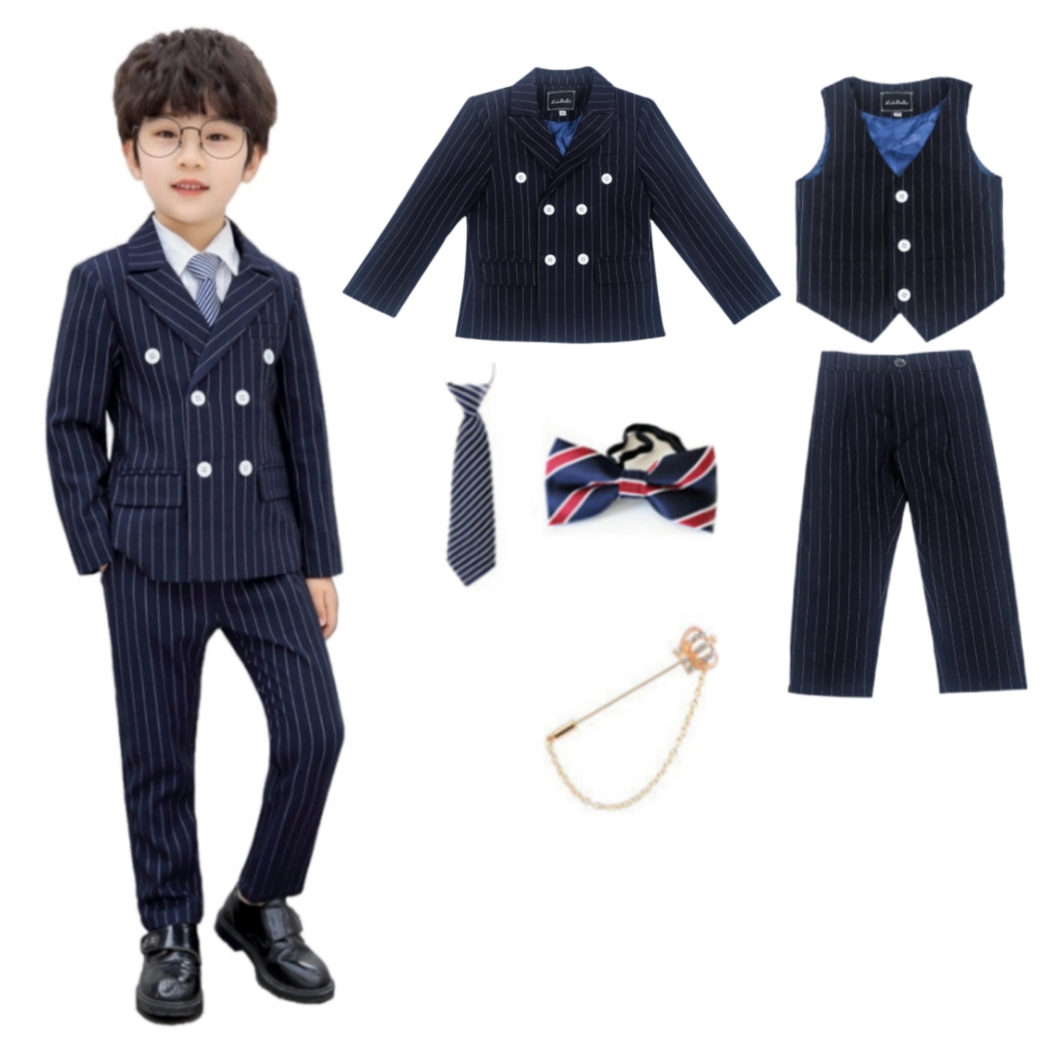 6点セット 子供 スーツ キッズ こども 男の子 子供服 フォーマル 上下セット 七五三 入学式 卒業式 結婚式 おしゃれ タキシード キッズ 入学式 卒園式 フォーマルスーツ 子供服フォーマルスー