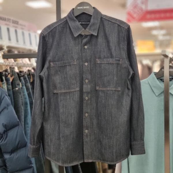 HC21 春 メンズ ベーシックスタイル ダークブルー デニムシャツ NSMD16 (S45384967)