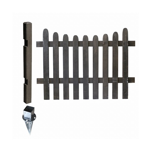 住まいスタイル ピケットフェンス U型 土中用連結セット ダークブラウン SFPU1200E-UB-DBR メーカー直送