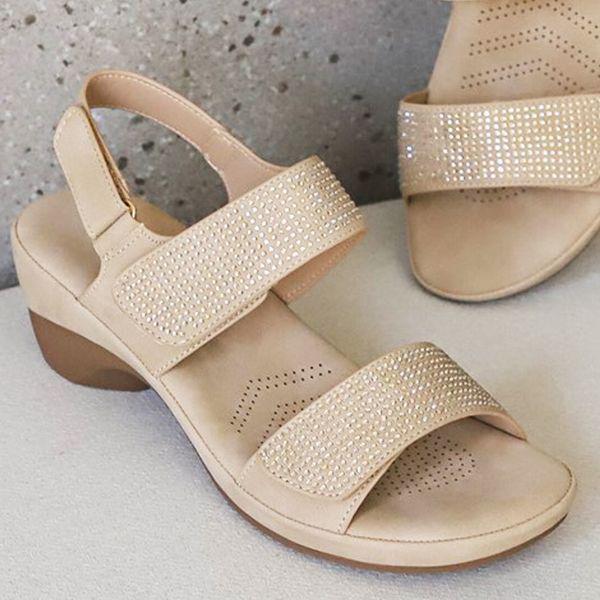 女性用夏サンダル ストラップ 厚底サンダル_P400054037