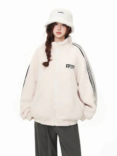 24 防寒あったか 韓国 かわいい レディース ックスタンドネックアウターブルゾンお出かけ長袖シルエットトップスサイドカジュアルファッション系サイズお出かけフル裏丈トラック