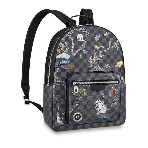 ルイヴィトン LOUIS VUITTON バッグ バック リュックサック ダミエ グラフィット キャンバス 世界地図 プリント