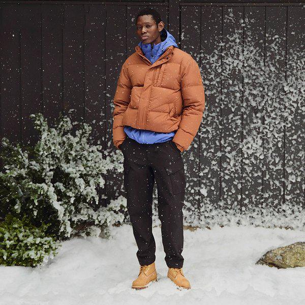 共用グースダウンジャケットオレンジA6NHQ C39