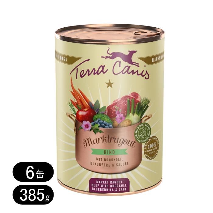 テラカニス マーケットラグー ビーフ 385g 6個セット ドッグフード ウェットフード 缶詰 犬 グレインフリー