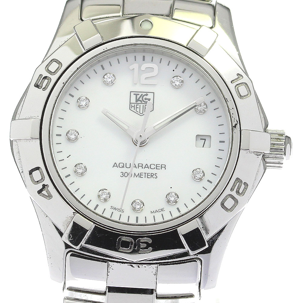 タグホイヤー TAG HEUER WAF1415 アクアレーサー 10Pダイヤ デイト クォーツ レディース _767252【中古】