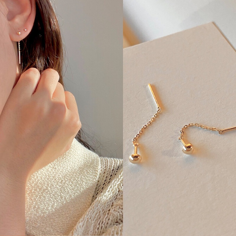 14kゴールド チェーン ドロップ イヤリング 韓国ジュエリー 韓国の人気ブランド 韓国女性アクセサリー