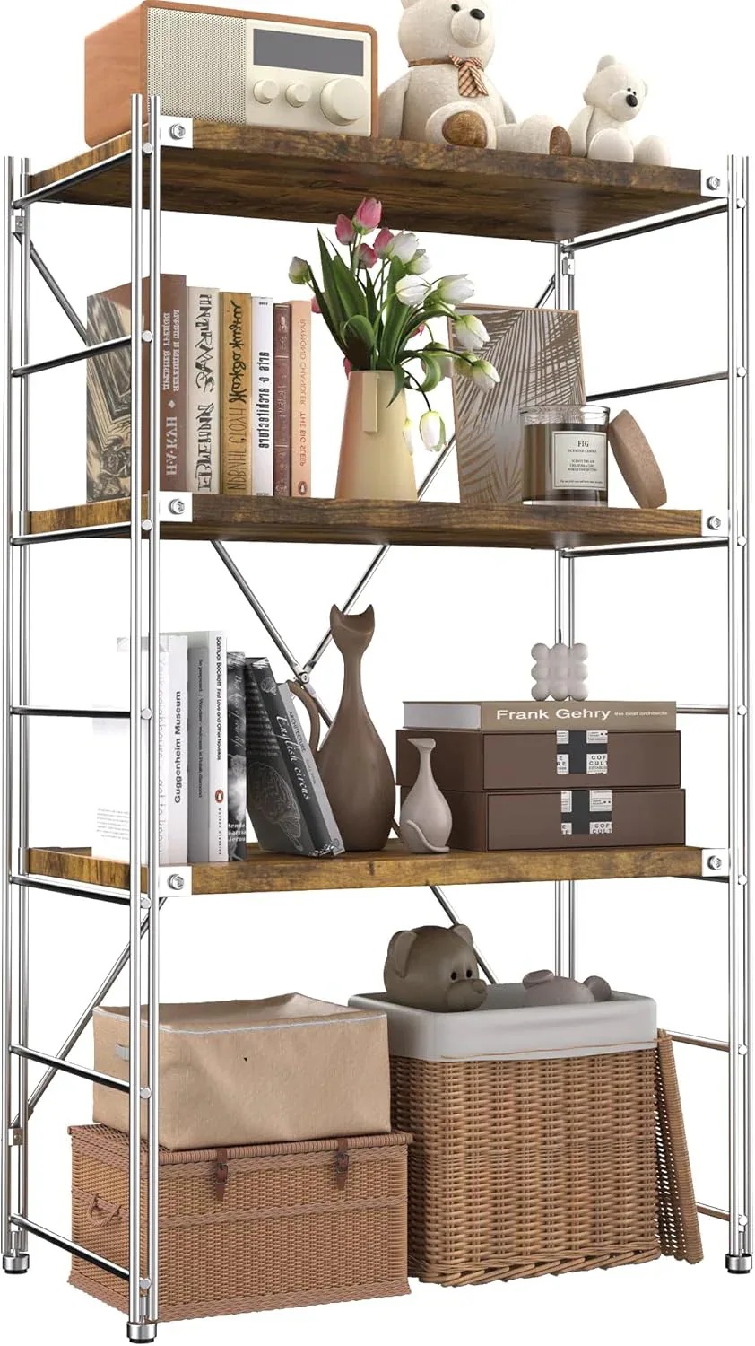 HOMNITURE ラック 3 段 幅 58cm キッチンラック 仕切り板高さ調節可能 多機能収納 組み立て簡単 キッチン・リビング・書斎・洗濯室に適用 スモークカラー