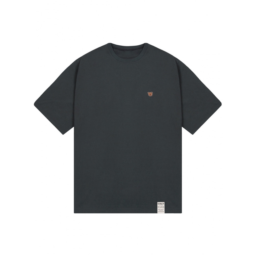 GRAVER スモールベアフェイススマイルショートスリーブ T シャツチャコール