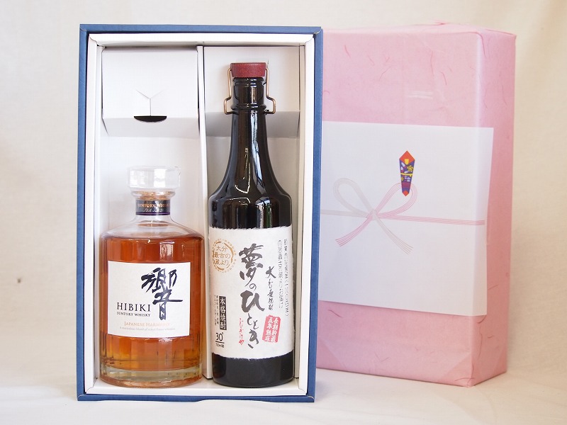 感謝贈り物ボックス 洋酒焼酎2本セット（ウイスキー響700ml 長期熟成麦焼酎夢のひととき 30度