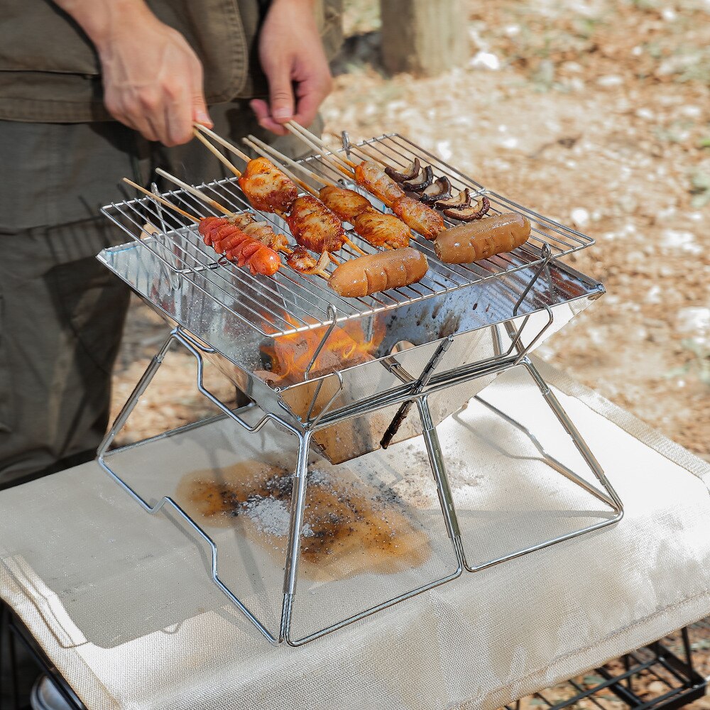 焚き火台 焚火台　コンパクト ソロ 折りたたみ式 BBQ 収納袋付き　登山釣り アウトドア用品災害