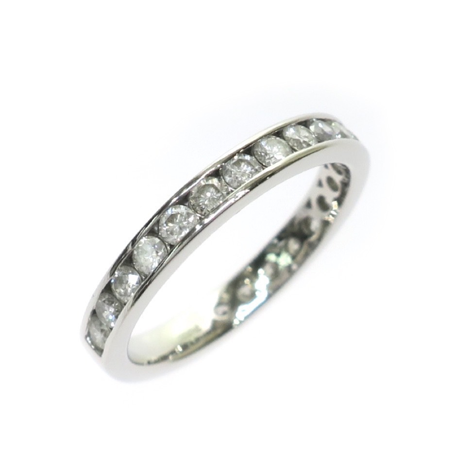 【未使用品】フルエタニティ ダイヤモンド リング Pt900 プラチナ 1.00ct 20石 14号 指輪 フチあり 宝石 ジュエリー アクセサリー レディース 1ct 1.0ct