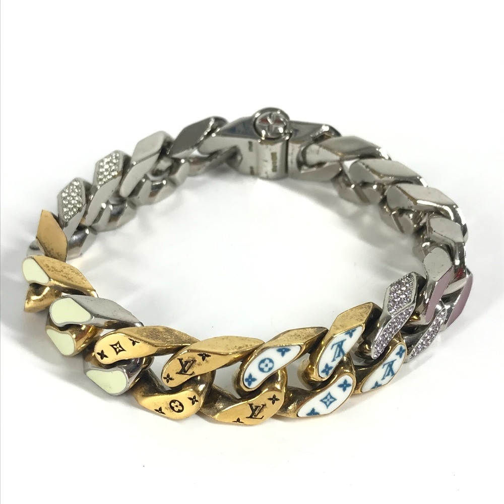 ブレスレット MP2635 ブラスレソーピーチェーン LVロゴ アクセサリー ラインストーン メタル シルバー