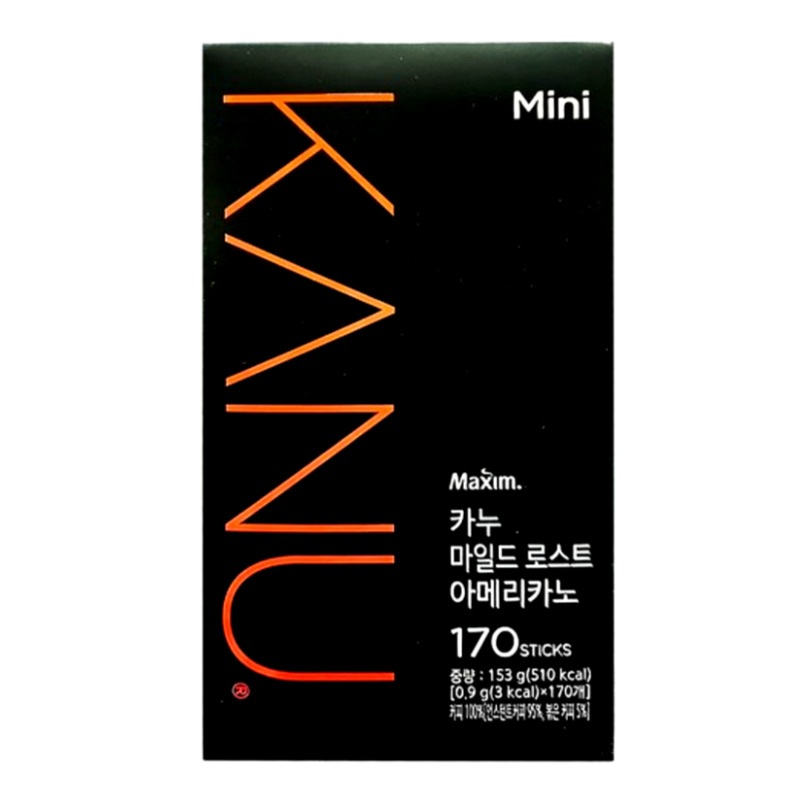【韓国コストコ純正品/並行輸入品】 カヌーミニ ブラック 170本【韓国KANU・無糖・ドリップ風スティック・インスタント】大容量