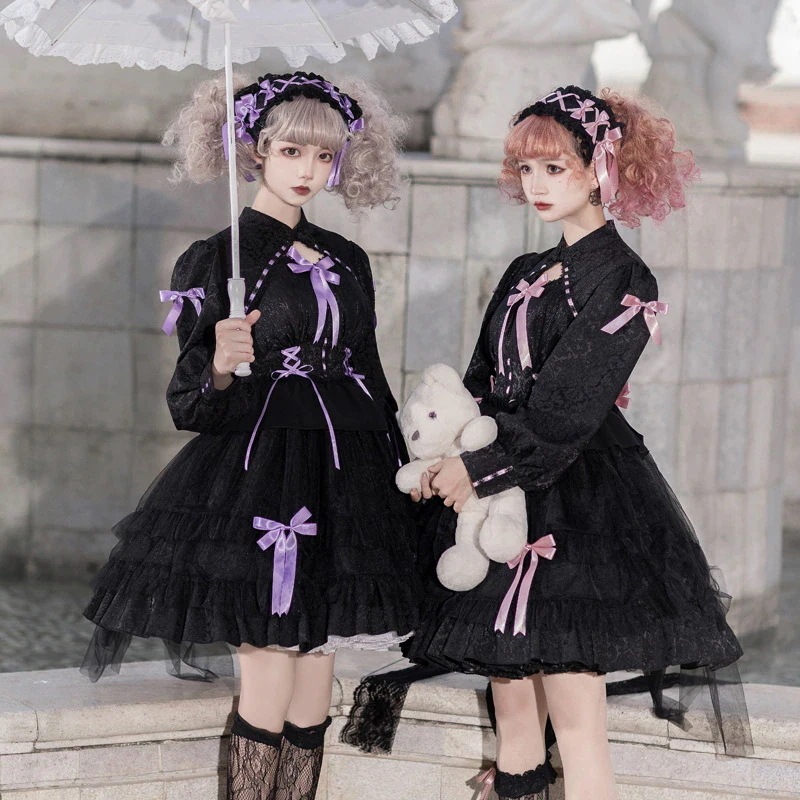 ロリータOP長袖ドレス多層ケーキスカートロリータスカートライトロリータドレスプリンセススタイルドレス