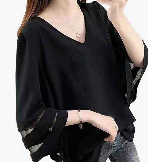 ブラウス レディース 夏 シフォンブラウス 七分袖 シャツ オフィス フレア 大きいサイズ おしゃれ レディース トップス 半袖ブラウス 涼しい 大人 キレイめ カットソー ゆったり 通勤 デート