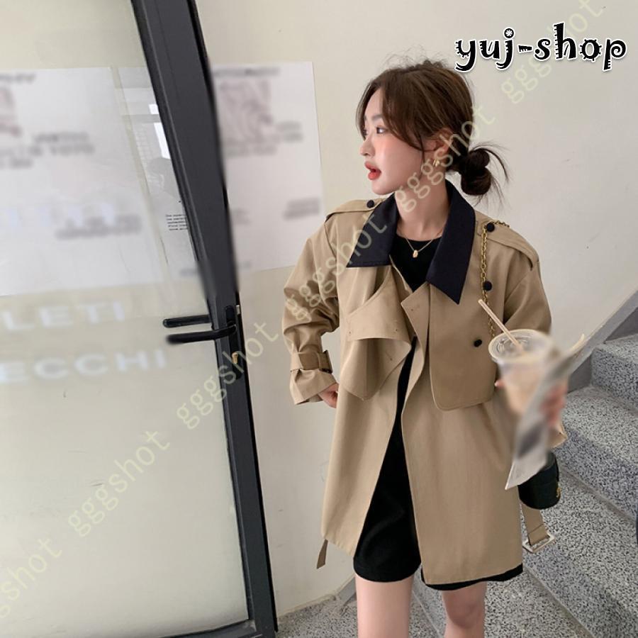 トレンチコート レディース ショート丈 コート 無地 ジャケット カジュアル スプリングコート ファッション アウター 長袖 ゆったり 春コート 通勤 ショート 5,801円