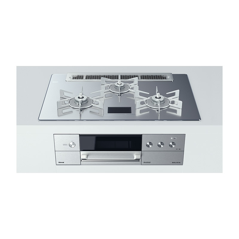 ビルトインコンロ DELICIA デリシア 3口 AC100V電源タイプ 都市ガス 13A 75cm プラチナミラーD RHS71W31E13VCASTW-13A