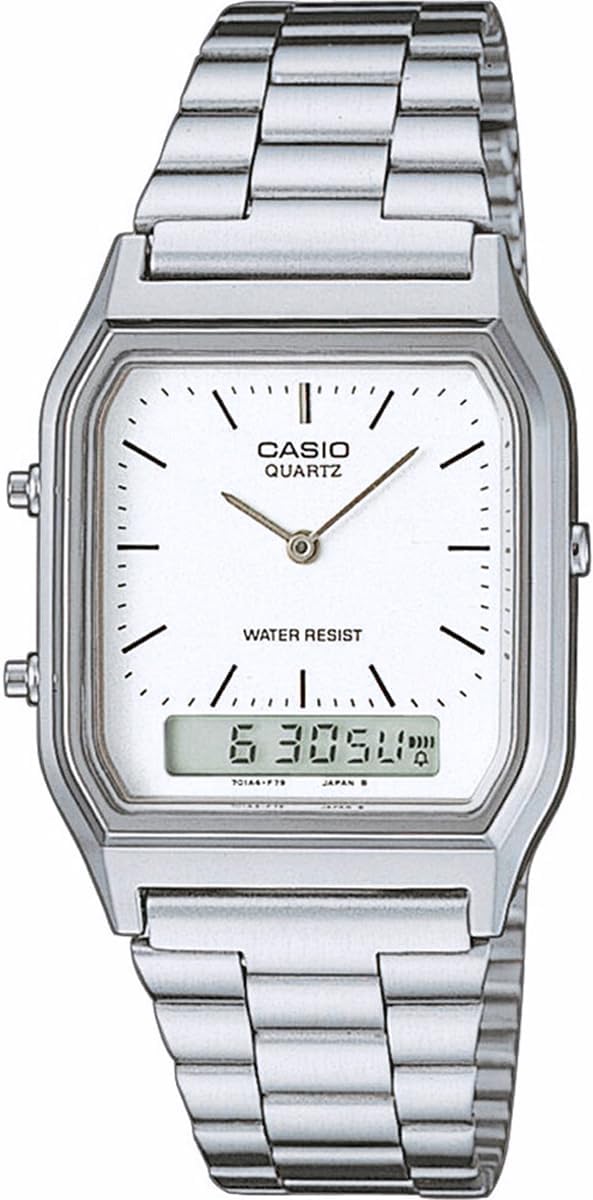 [カシオ] CASIO アナデジ ANA-DIGI クオーツ 腕時計 ヴィンテージシリーズ AQ-230A-7DMQ ユニセックス デュアルタイム ホワイト 海外モデル [並行輸入品]