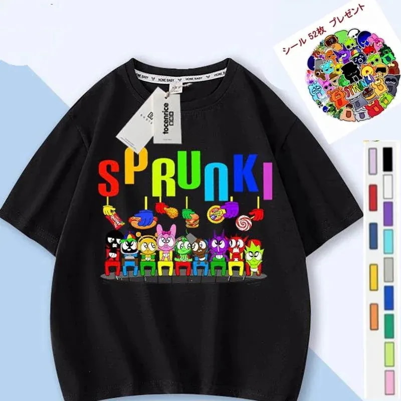 【20点セット】【急速出荷】スプランキー Sprunki パーカー 半袖Tシャツ 春夏 トップスTシャツ 子供服 キッズ 男の子 女の子 可愛いプリント カジュアル トップス