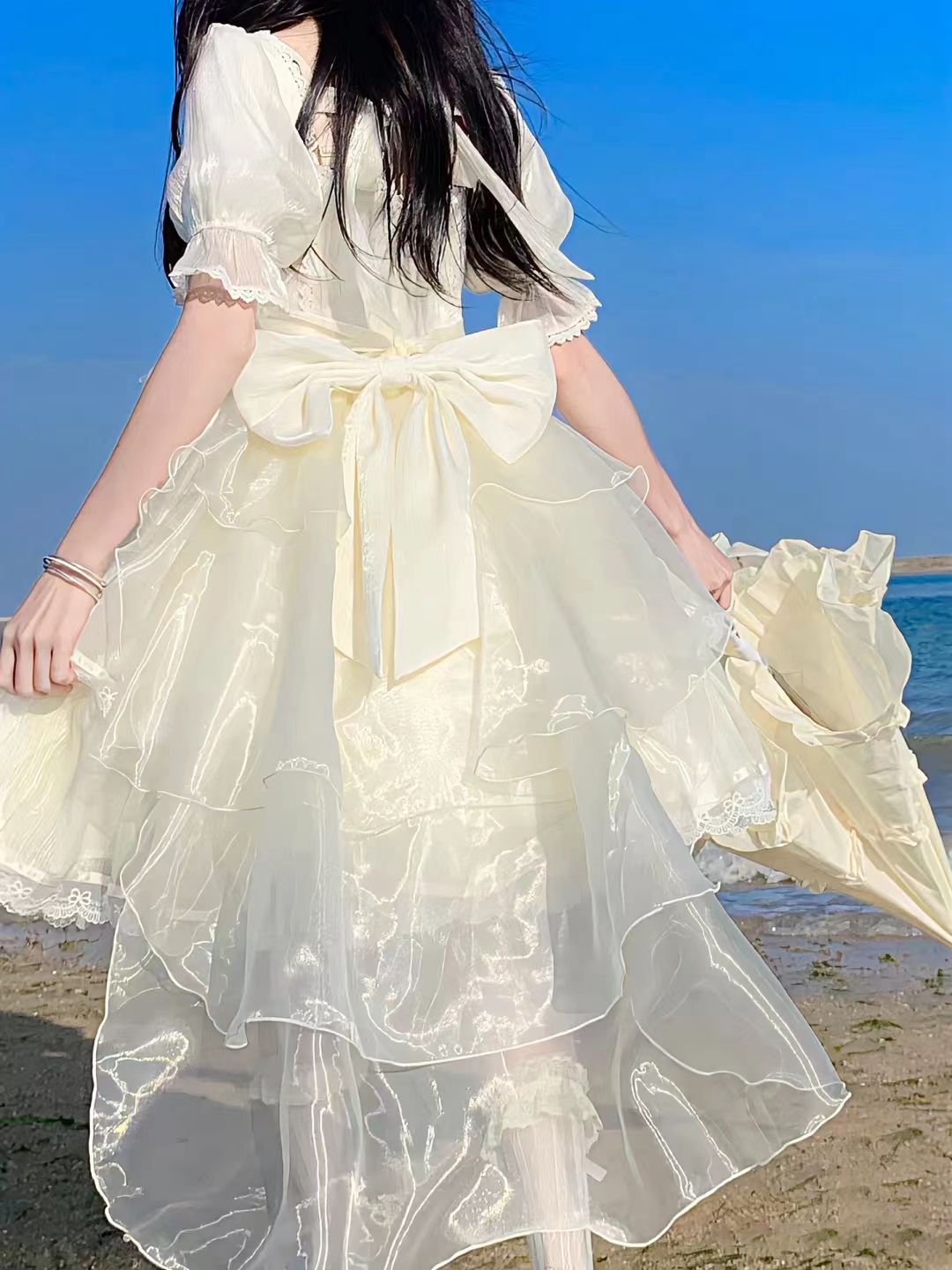 メガ割逃走プリンセス誕生日パーティードレスロリータデイリーウェアラブル婚約白いドレス女性
