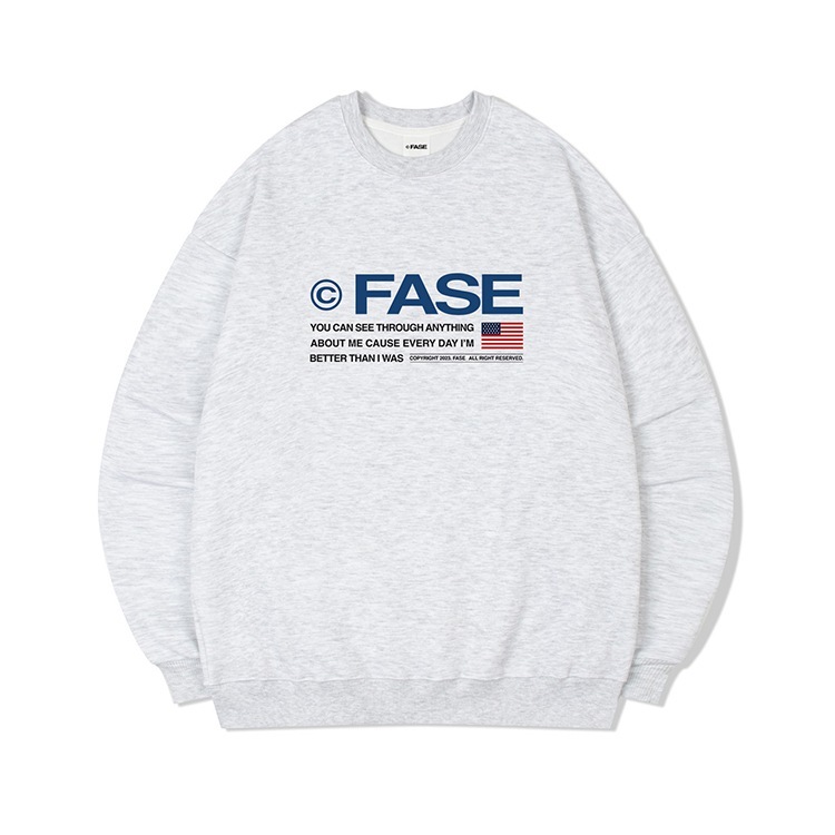 FLAG LOGO SWEATSHIRTS - WHITE MELANGE