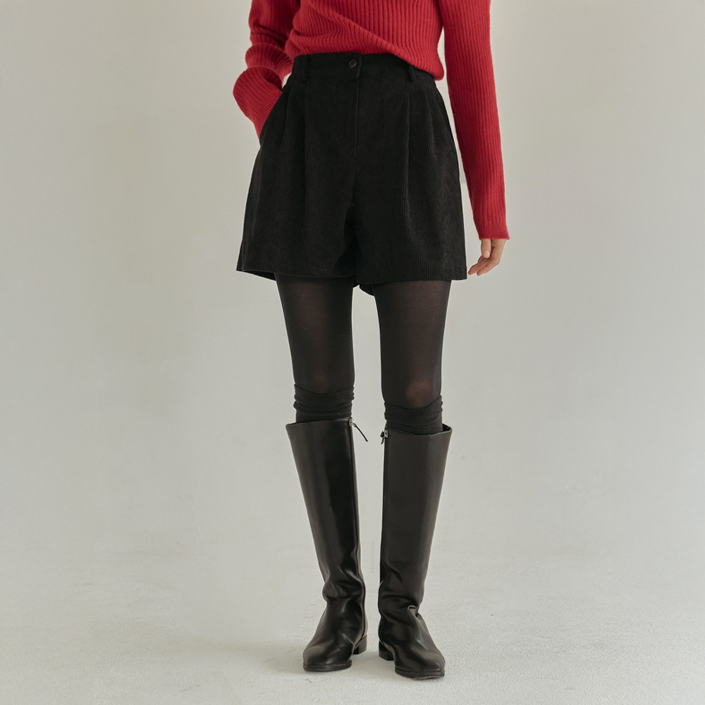 Wタックコーデュロイショートパンツ