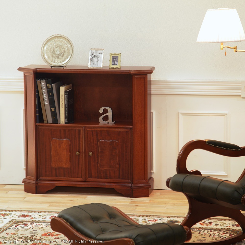 サイドボード キャビネット アンティーク クラシカル エレガント 扉付きラック イタリア製 猫脚 天然木 ビーチ 完成品