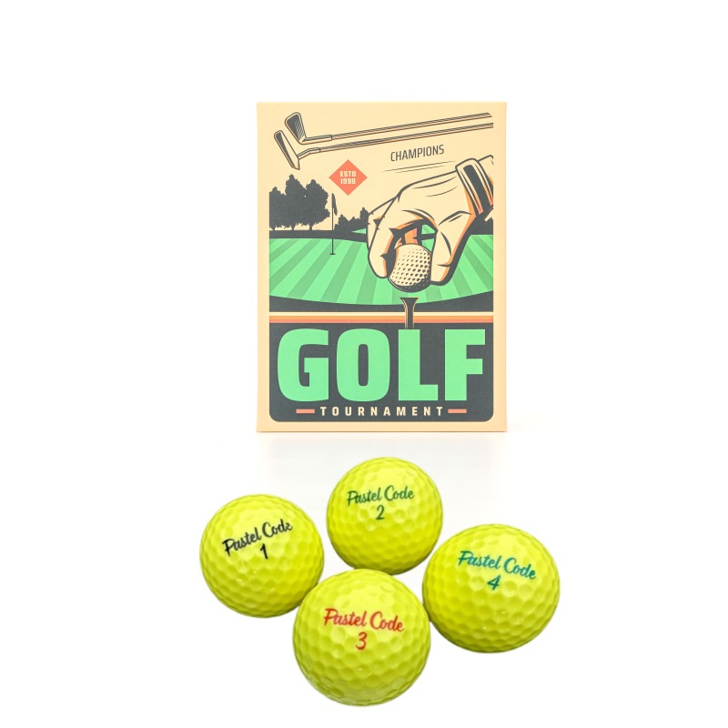 Pastel Code ゴルフ 3ピース 飛距離ゴルフボール 高反発ゴルフボール ゴルフボールプレゼント(イエロー) 1 DOZEN 12 BALLS VINTAGE-B