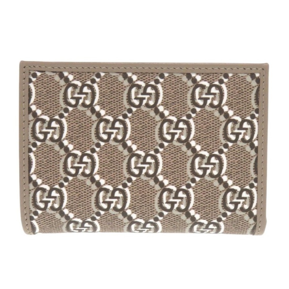 未使用品 GGシャドウ ミディアムウォレット 795060 二つ折り財布 レザー ブラウン 1402【中古】 レディース