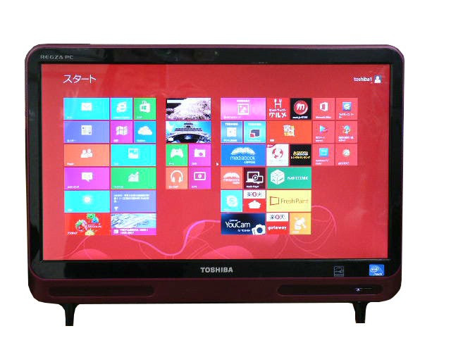 東芝 デスクトップパソコン 中古パソコン D712/V3 メローボルドー デスクトップ 一体型 本体 Windows8 Celeron DVD 地デジ 4GB/500GB 送料無料 中古