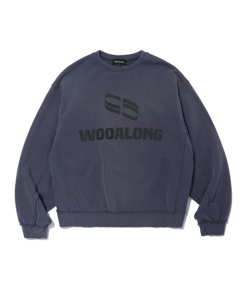 Spin logo spray washing sweatshirt - DEEP PURPLE