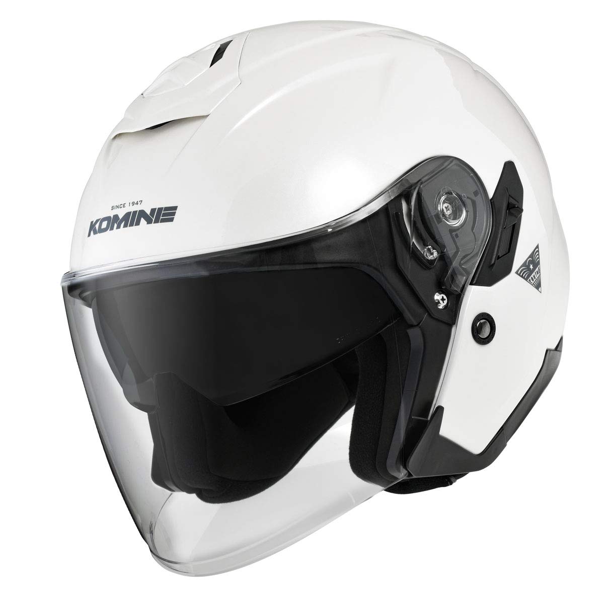 コミネ(KOMINE) バイク用 FL コンポジット FRP ジェットヘルメット パールホワイト XL HK-172 UVカットシールド FRPシェル インナーバイザー マグネットバックル