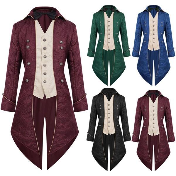 【一部分3日内出荷】燕尾服 メンズ ジャケット アウター 大きいサイズ ミモレ丈 王子様 ステージ衣装 舞台 演出 中世ヨーロッパ 舞台衣装 貴族 コスプレ 衣装