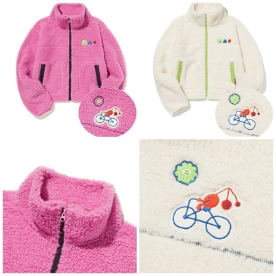 MISAKI KAWAI FLEECE MIX PATCH STADIUM JACKET