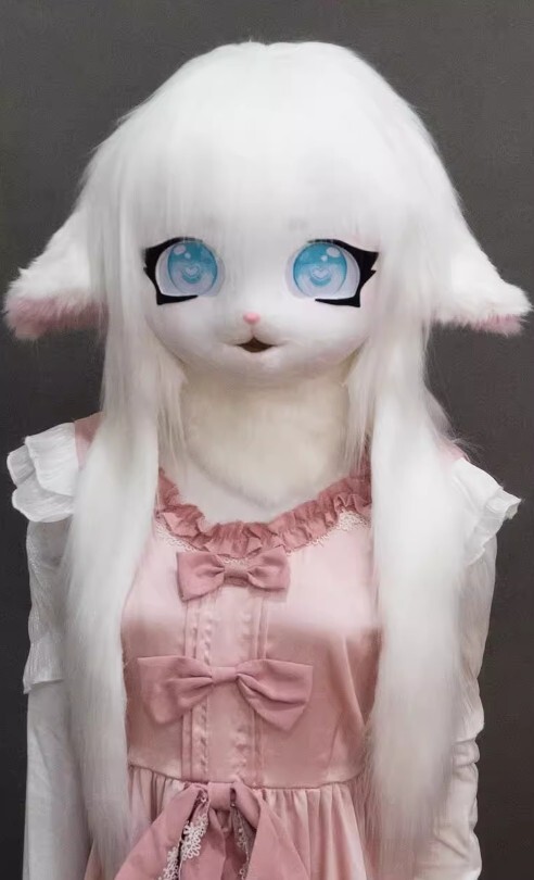 着ぐるみヘッド 猫 垂れ耳 真っ白 全頭ヘッド ケモノ マスク ファースーツ ぬいぐるみ コスプレ コスチューム 6,192円