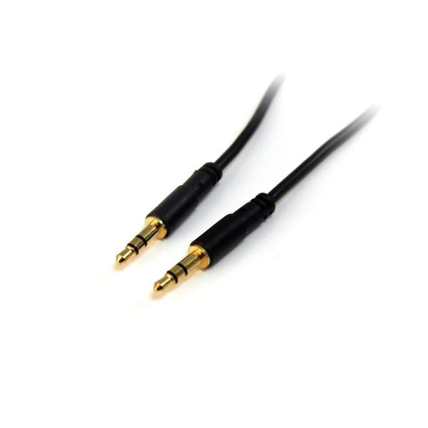 （まとめ）StarTech.com スリム3.5mmステレオミニプラグオーディオケーブル 4.6m オス/オス ブラック MU15MMS 1本 5セット
