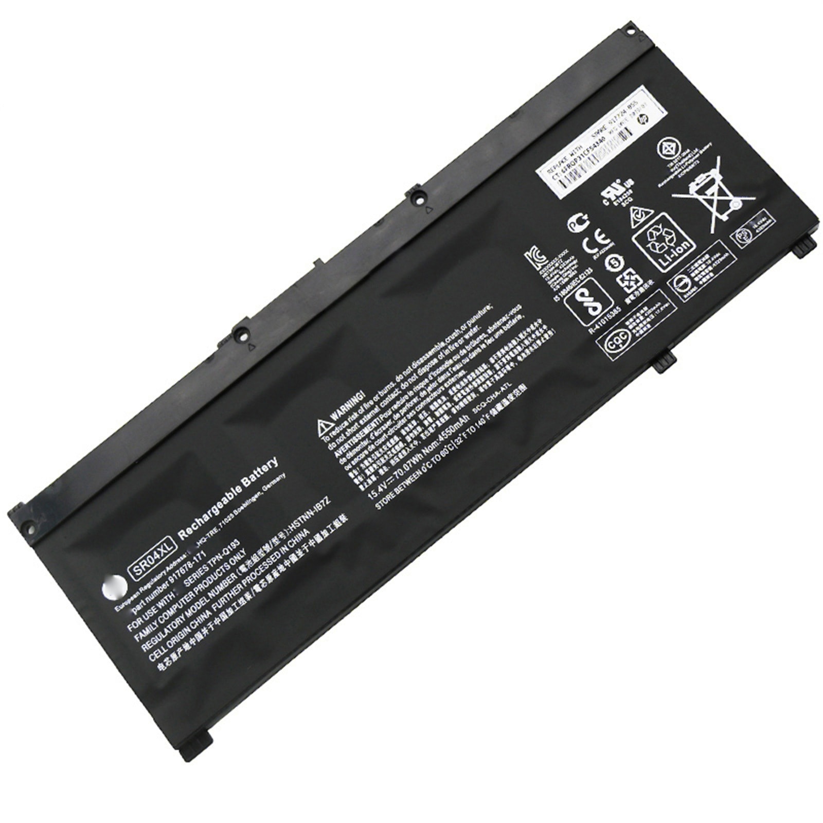 SR04XL 電池・HPノートパソコン互換 OMEN 15-CE000 series TPN-Q193 Q194 HSTNN-DB7W SR04XL 70.07Wh/4550mAh 交換用のバッテリー