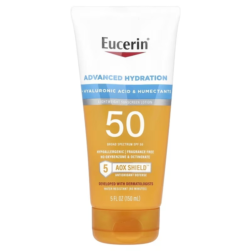 アドバンスド ハイドレーション 軽いつけ心地の日焼け止めローション SPF50 無香料 150ml（5液量オンス）