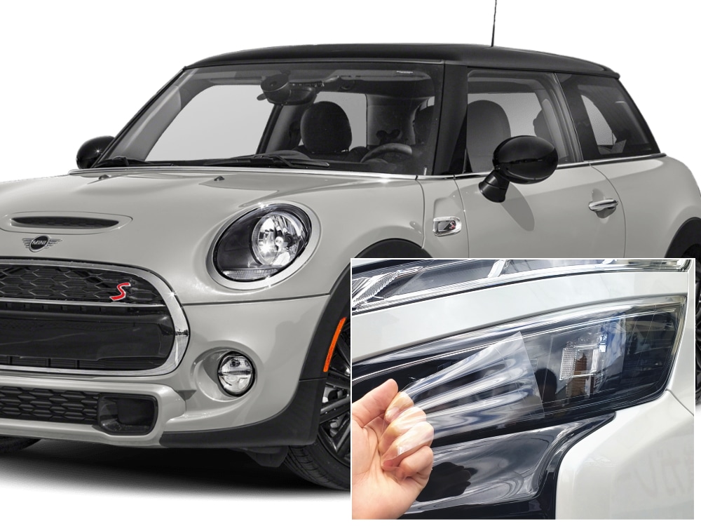 ヘッドライトプロテクションフィルム (MINI 3ドア F56) 車種専用 カット済み 左右セット ヘッドライト保護 XM12 XM15 XN15 XM20 XN20 XMJCW MINI用