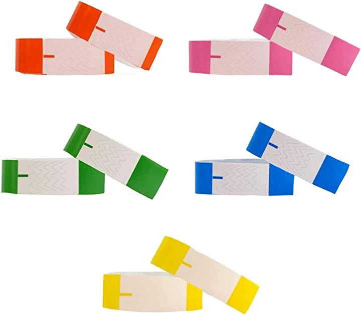 使い捨て リストバンド 蛍光 防水仕様 イベント 入場 入場管理 ワンタッチ装着 ライブ フェス 紙 セット(1500枚セット)