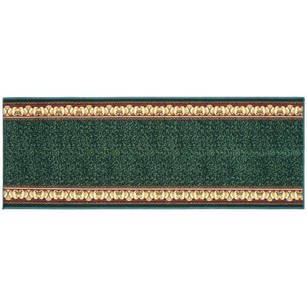 ラグマット 絨毯 約67cm×240cm グリーン 洗える 滑りにくい 防キズ 防音 お手入れ簡単 タフトプリント リビング ダイニング