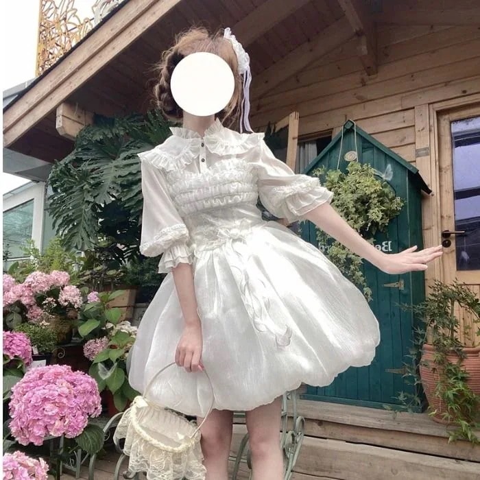 コスプレ ロリータ 新作 レディース 脚魅せミニスカート洋装花のつぼみサスペンダーjskワンピース ドレス 韓国ファッション 今年人気爆発中 ロリータ メイド服