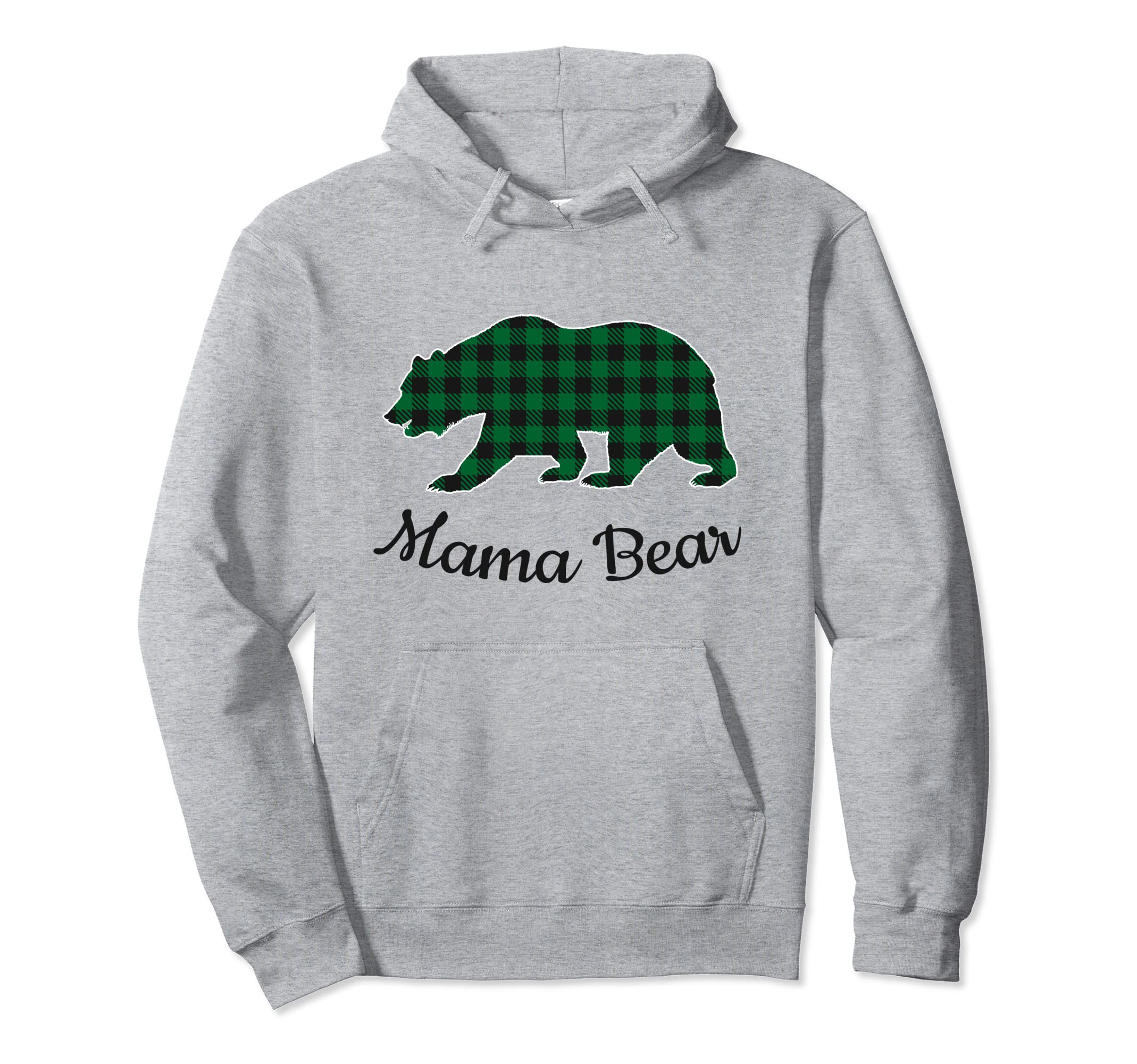 Mama Bear クリスマスパジャマ グリーン バッファローチェック パーカー