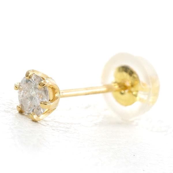 K18 18金 YG イエローゴールド ピアス(片耳) ダイヤ 0.1 ジュエリー 中古