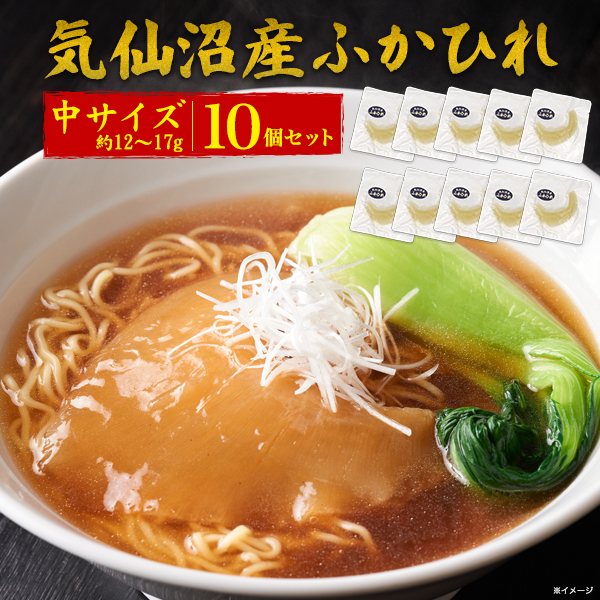 10パックセット 気仙沼産 ふかひれ 腹びれ 中サイズ（約12g-17g）x10個 　調理前フカヒレ　t-04-002