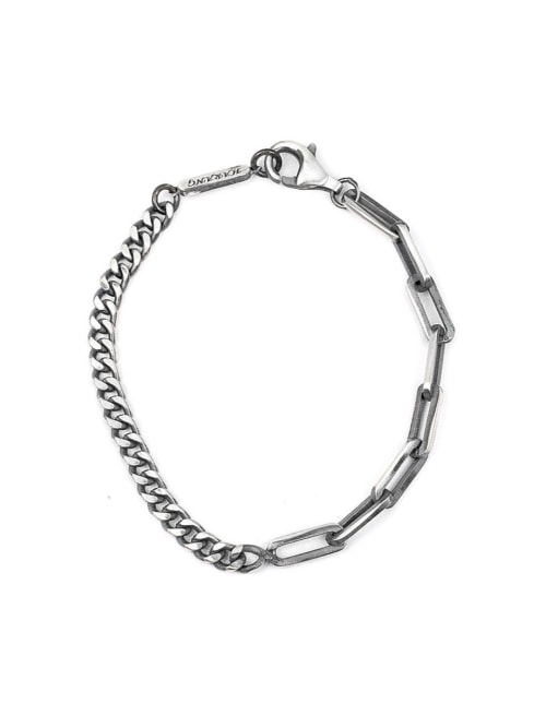 【HARANG】 HR 229B_Half &Half Silver Chain Bracelet 正規品