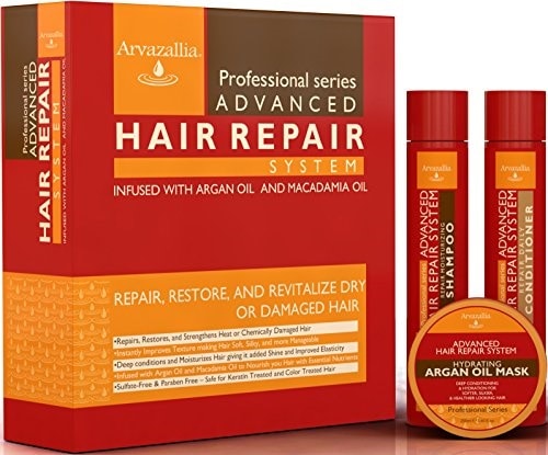 シャンプー Advanced Hair Repair Shampoo and Conditioner Set with Argan Oil and Macadamia Oil by Arvazallia - Su