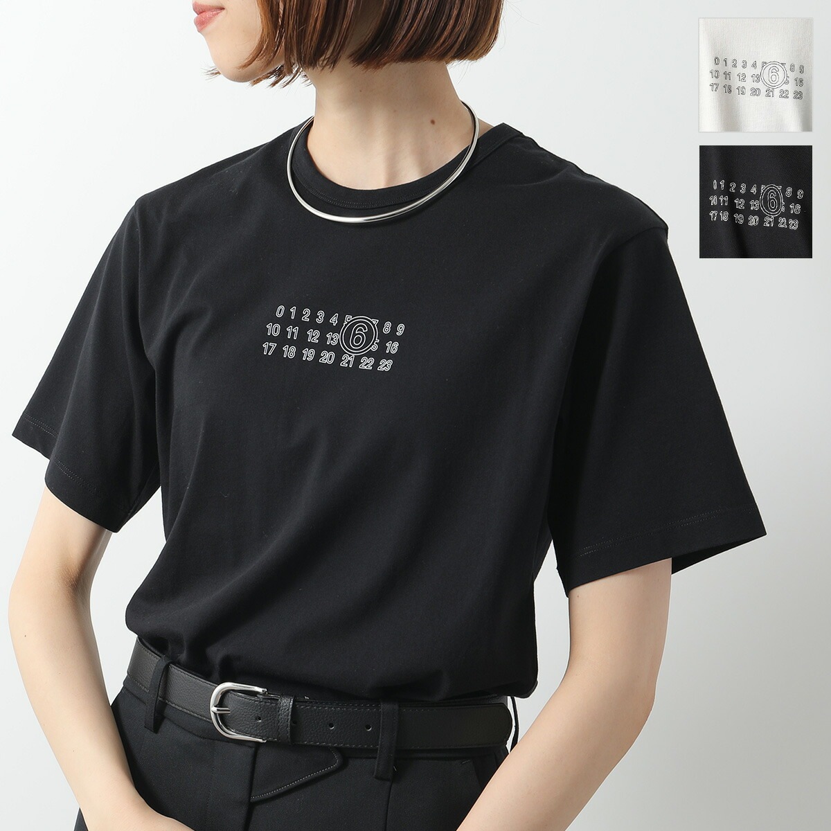 MM6 エムエムシックス メゾンマルジェラ Tシャツ SH0GC0057 S24312 半袖 カットソー ナンバリングロゴ コットン クルーネック カラー2色 28,912円